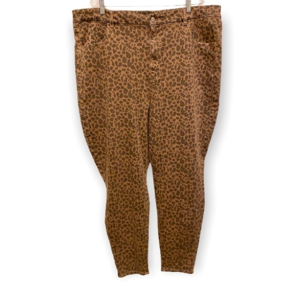 American Eagle Super High Rise Jeggings, Curvy Stretch Leopard Cheetah Plus 24 - Picture 2 of 12